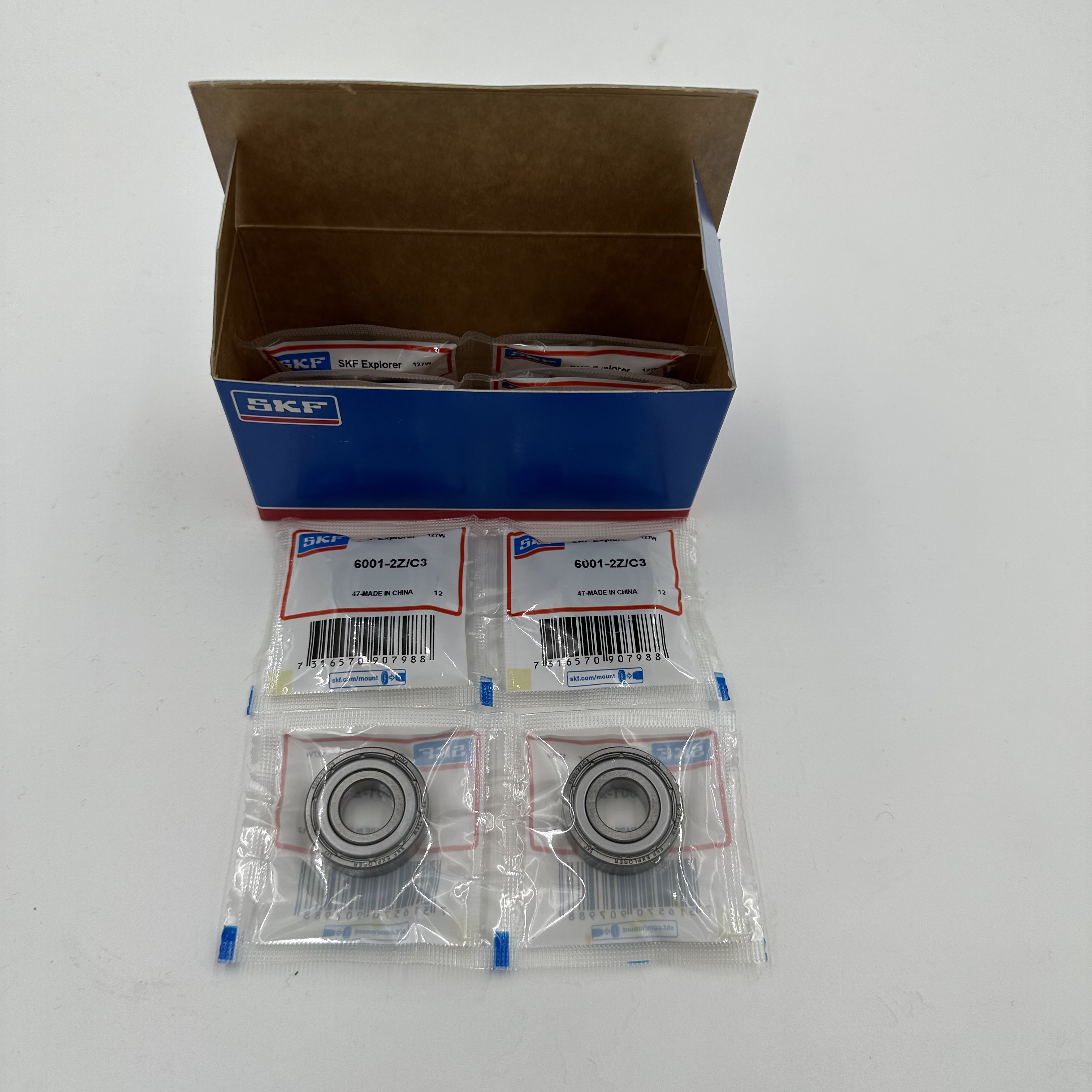 -Original SKF Deep groove Ball Bearing 6001 2Z/C3 12*28*8 mm 0.0217kg SKF single row ball bearing 6001 2Z