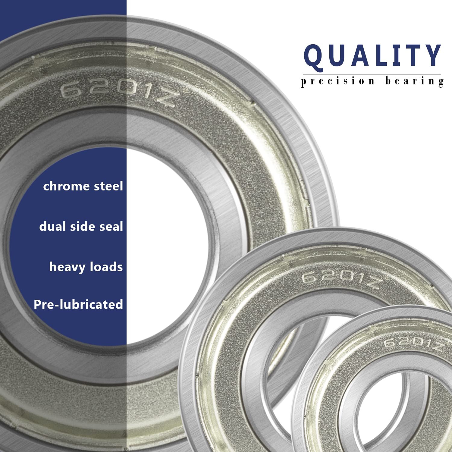 6304 Deep Groove Ball Bearings 20mm Bore 52mm OD 15mm Thick CN Open Type Chrome Steel
