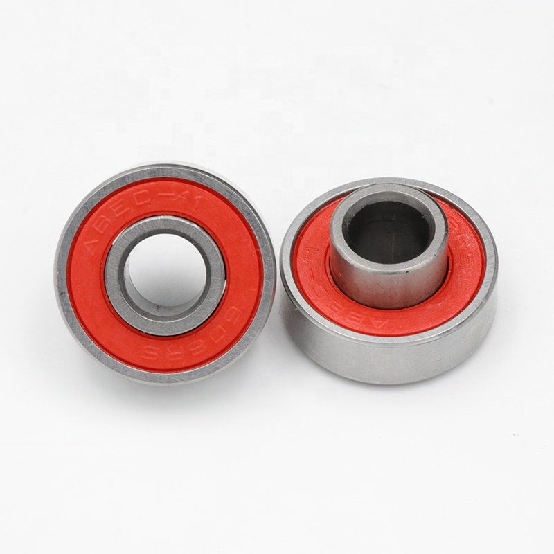 Built in spacer Longboard bearing 608 2rs with extended inner ring 8*22*12.6mm skateboard bearings rolamento de skate