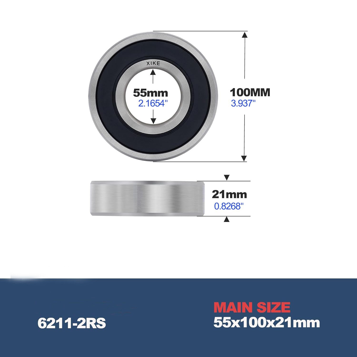 Deep groove ball bearings 6211 2RS 2RZ motor fan water pump special bearings 6211 bearings