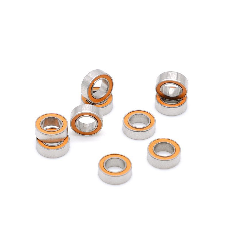 Stainless Steel Hybrid Micro Fishing Reel Bearings SMR74 2RS CB Ceramic Orange Seal Strong Deep Groove Ball Bearings