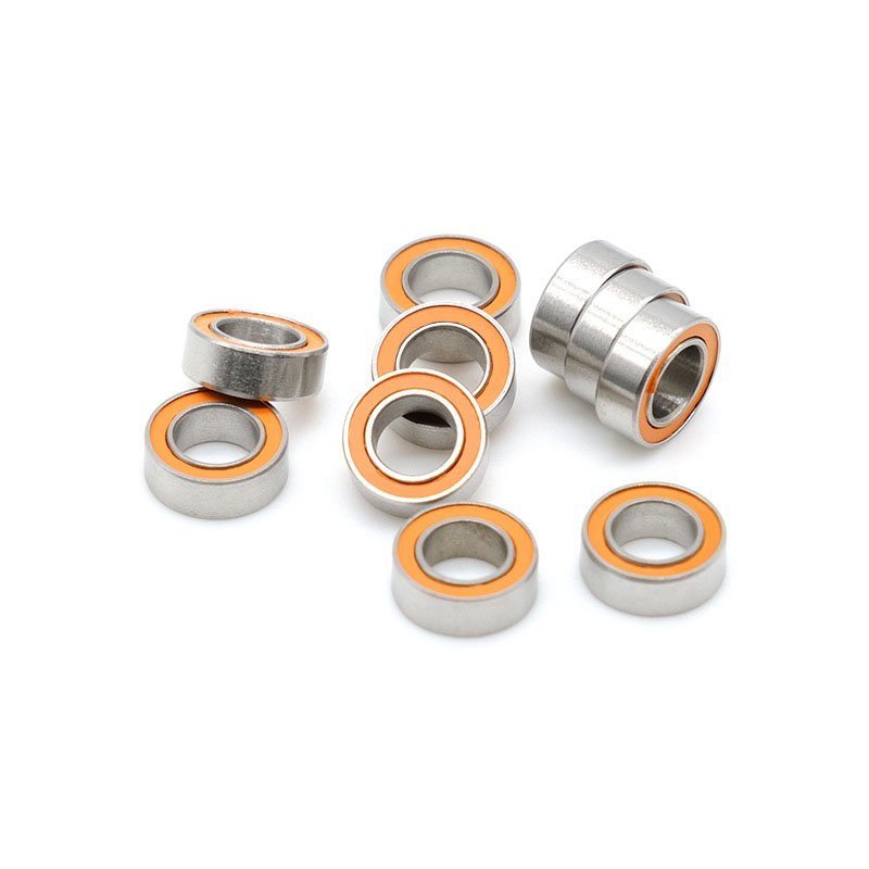 Stainless Steel Hybrid Micro Fishing Reel Bearings SMR74 2RS CB Ceramic Orange Seal Strong Deep Groove Ball Bearings