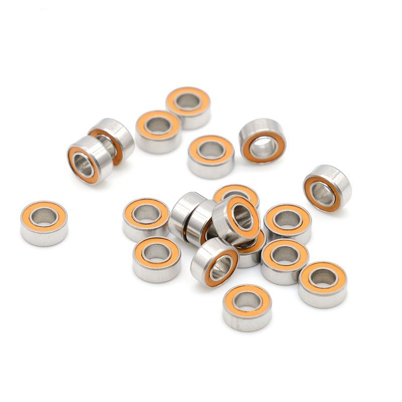 Stainless Steel Hybrid Micro Fishing Reel Bearings SMR74 2RS CB Ceramic Orange Seal Strong Deep Groove Ball Bearings