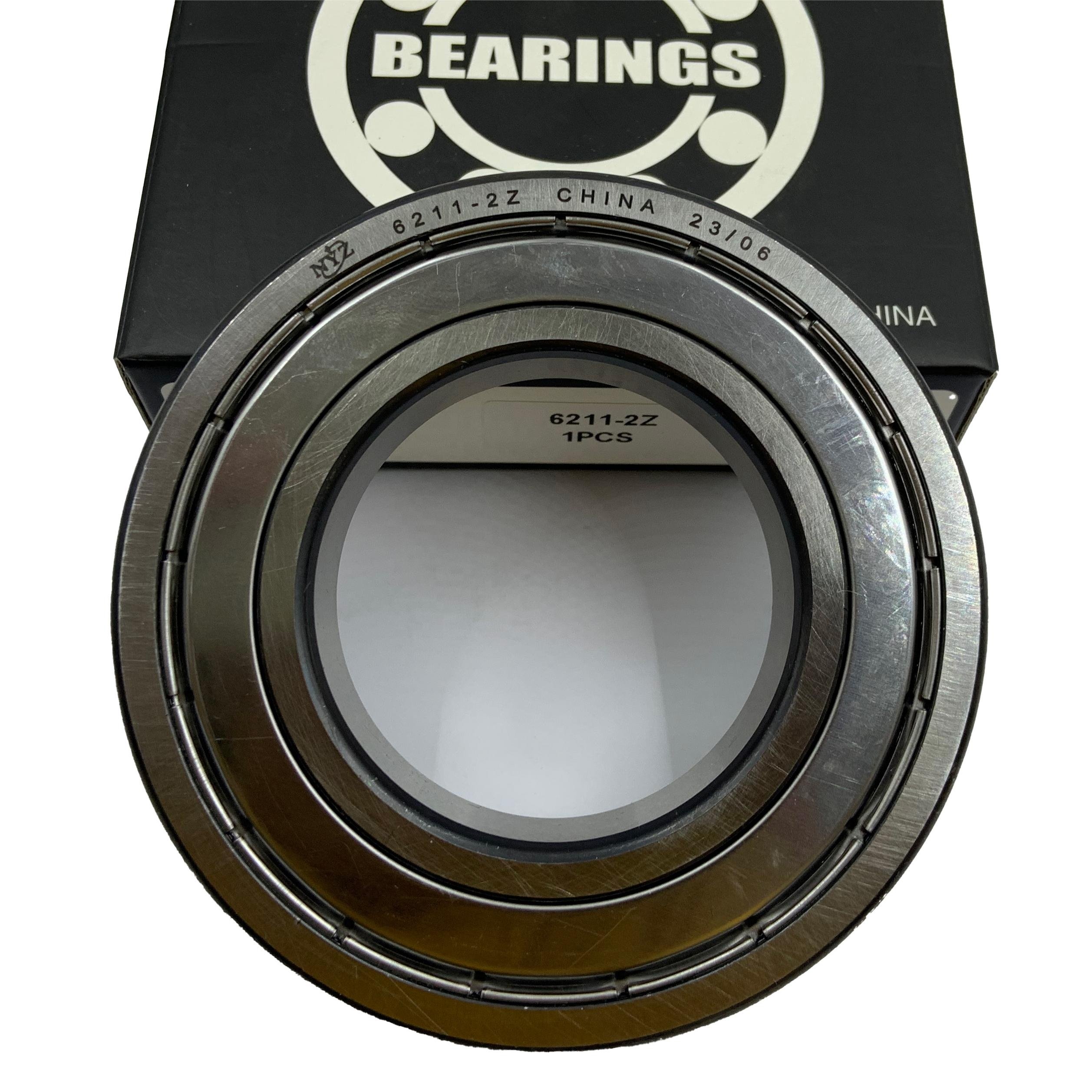 China NYZ Deep Groove Ball Bearing 6211 ZZ 2RS Iron Seal Rubber Seal For Transmission Motor Insulation
