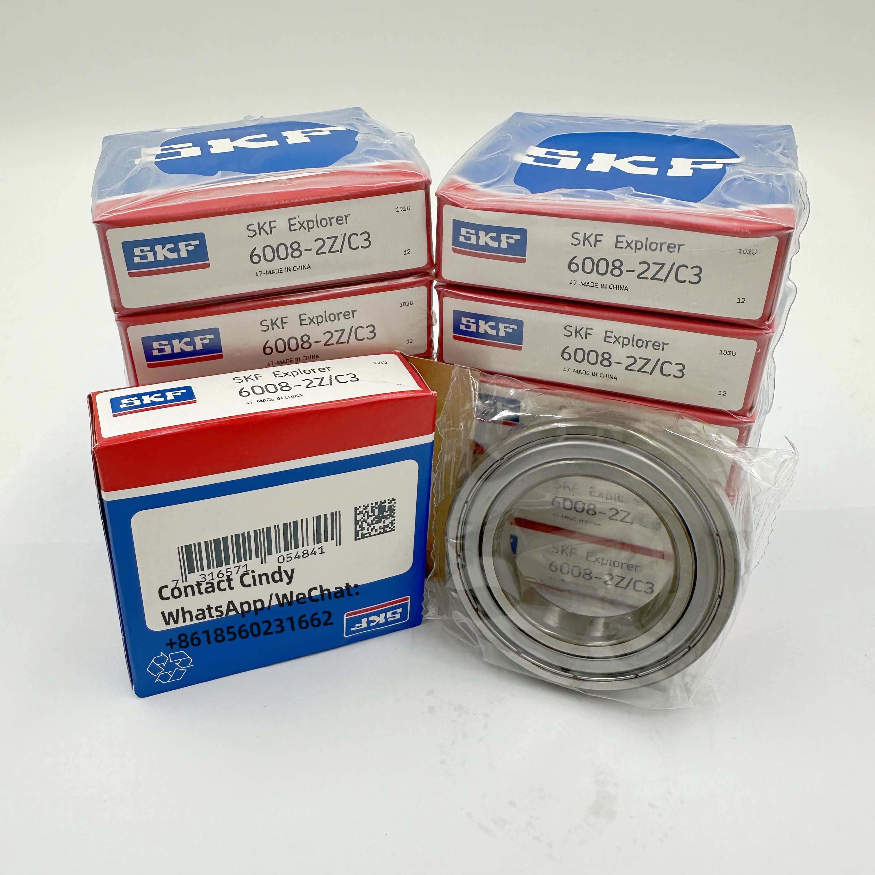 SKF original bearings supplier 6008-2Z/C3 6008ZZ SKF deep groove ball bearing size 40*68*15mm