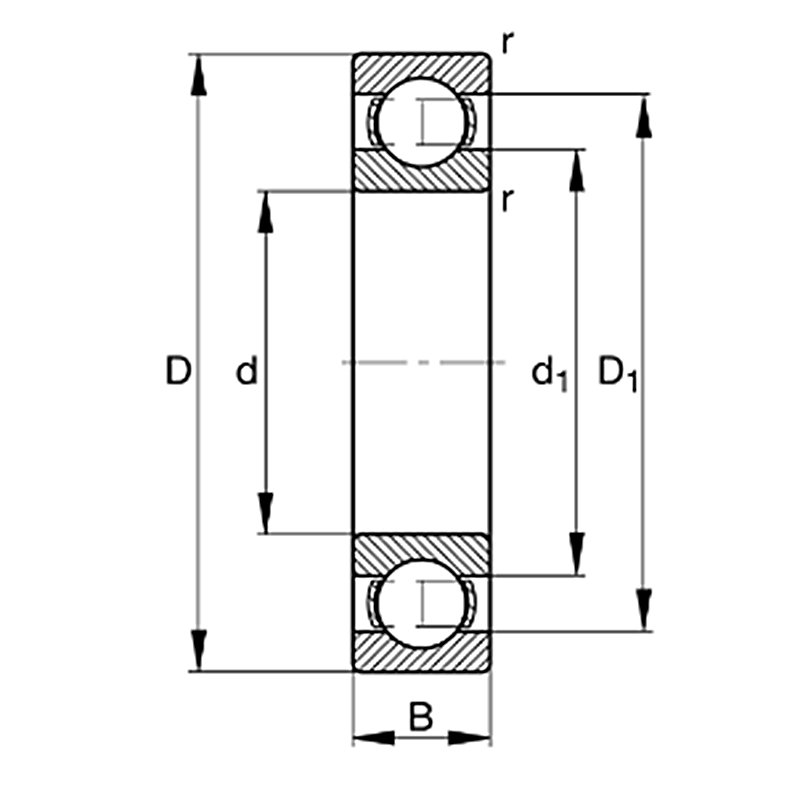 High Temperature Bearing 16044-M-C3 Thin Section Deep Groove Ball Bearings 220x340x37mm