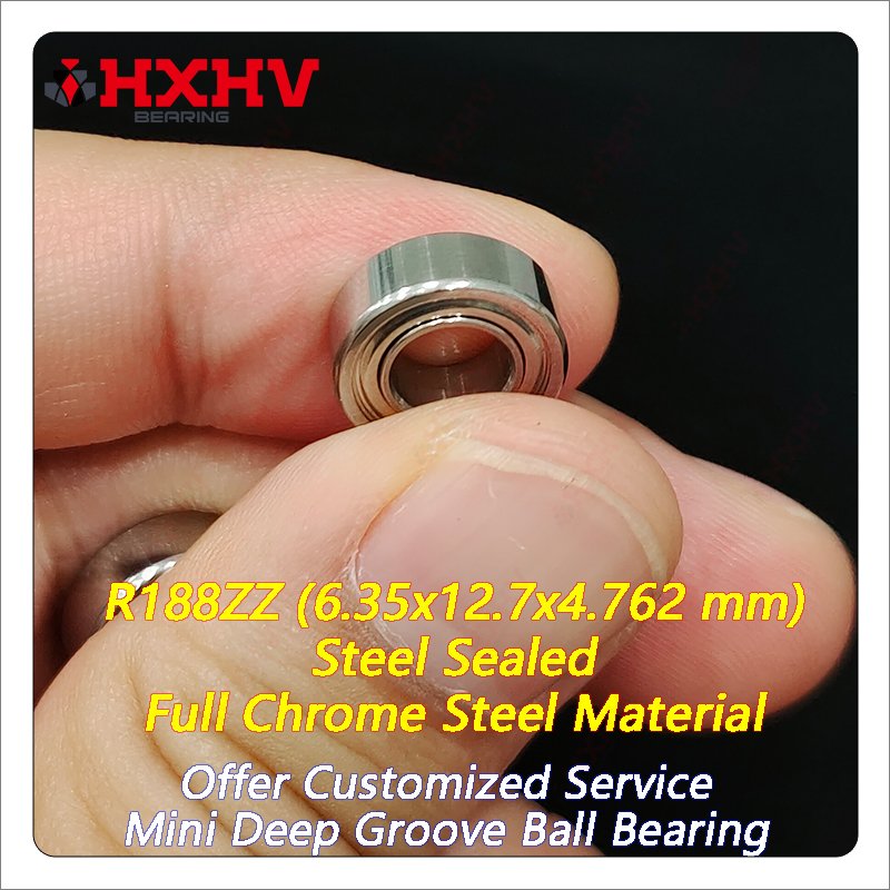 R188ZZ R188-ZZ R188Z R188-2Z R188 2Z ZZ Chrome Steel 6.35x12.7x4.762 mm HXHV Deep Groove Ball Bearing
