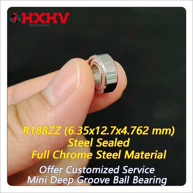 R188ZZ R188-ZZ R188Z R188-2Z R188 2Z ZZ Chrome Steel 6.35x12.7x4.762 mm HXHV Deep Groove Ball Bearing