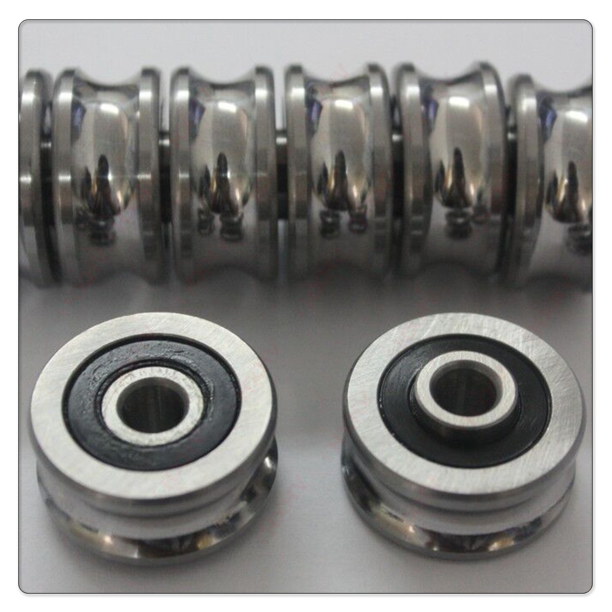 SG25 U Groove Pulley Track Guide Chrome Steel 8x30x14 mm HXHV Deep Groove Ball Bearing