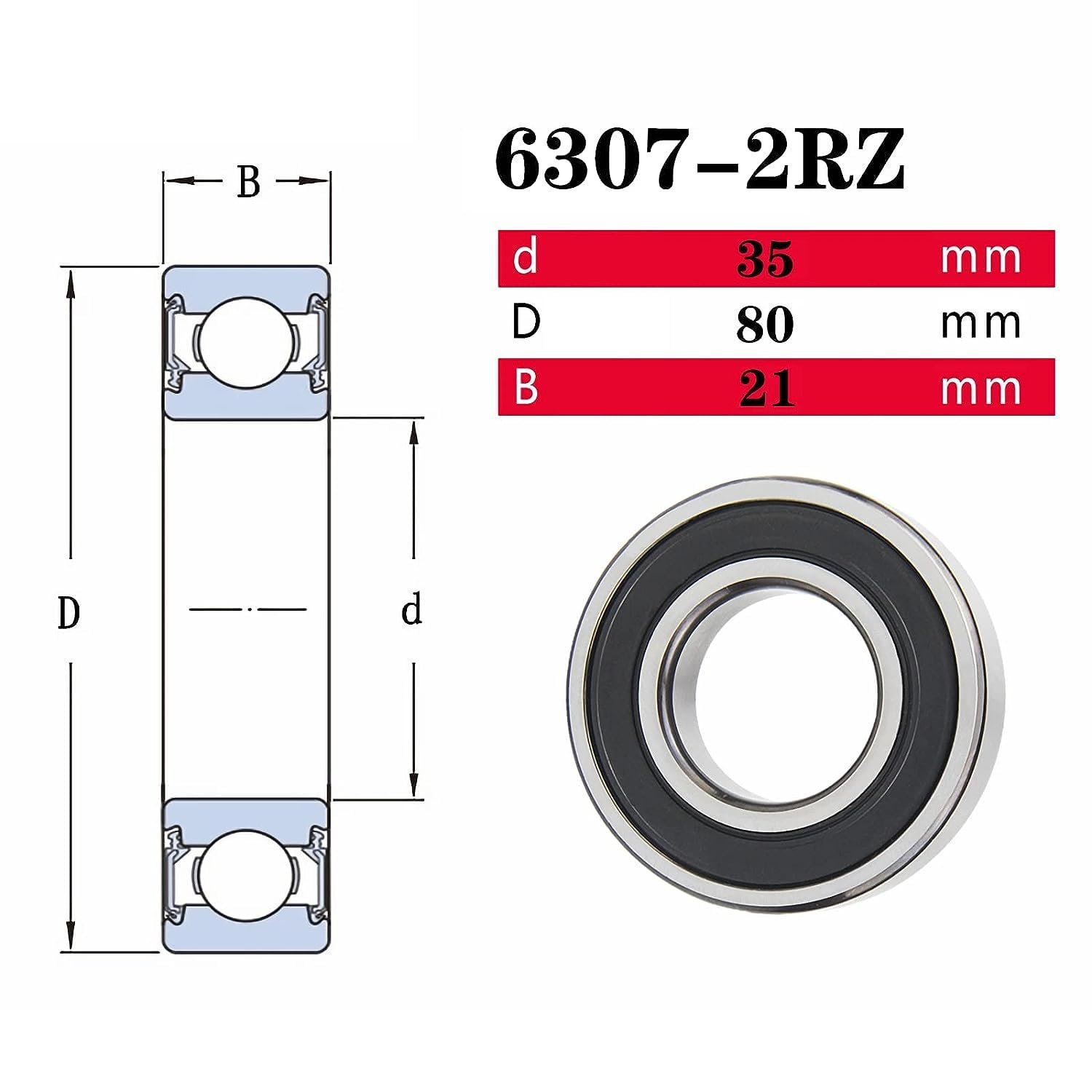 6307 bearing 35*80*21mm deep groove ball bearing 6307 2rs 2RS 2RZ c3 bearing