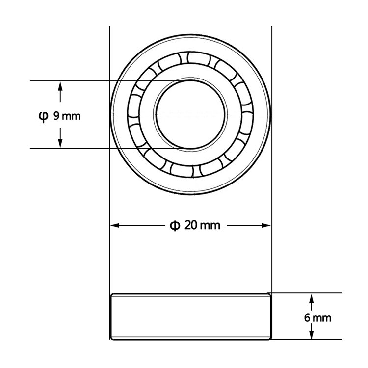 9mm inner diameter 699zz 699-2rs 9x20x6mm deep groove ball bearing miniature bearings for toys