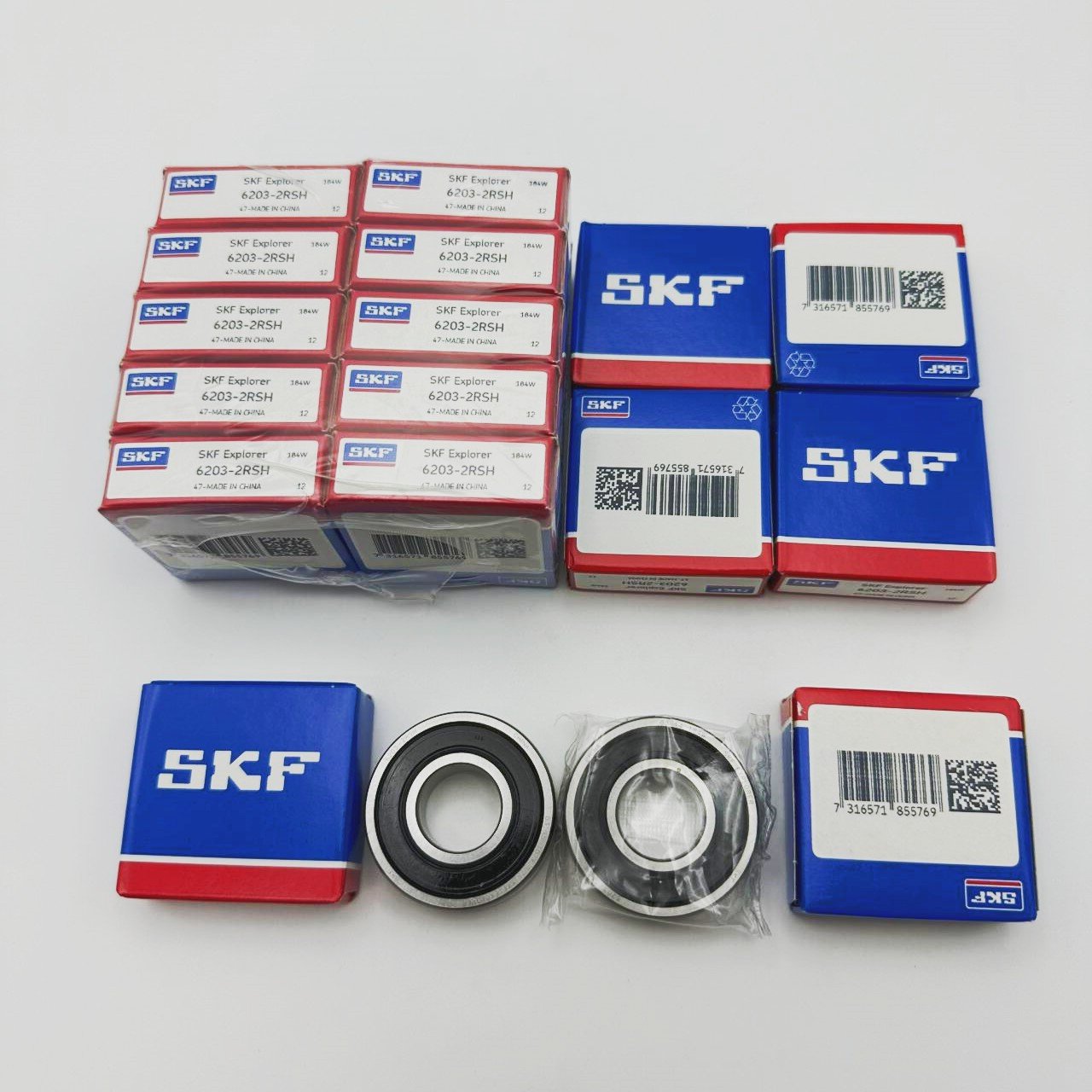 Original NSK SKF 6203 Nylon Cage Single&Double Row Deep Groove Ball Bearings Steel Longlife Skateboard Ceramic Sealed bearing JP