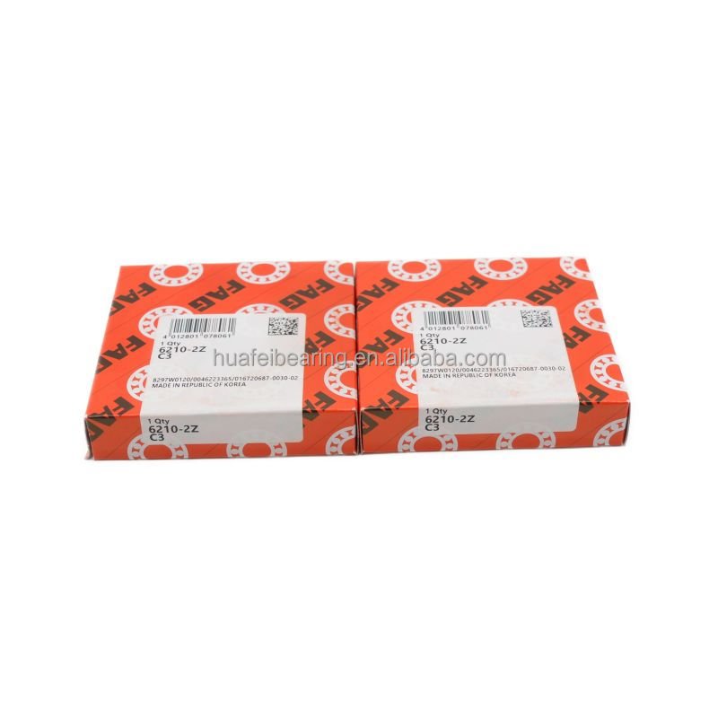 Original FAG 50*90*20mm 6210 2Z C3 Single Row Deep Groove Ball Bearing