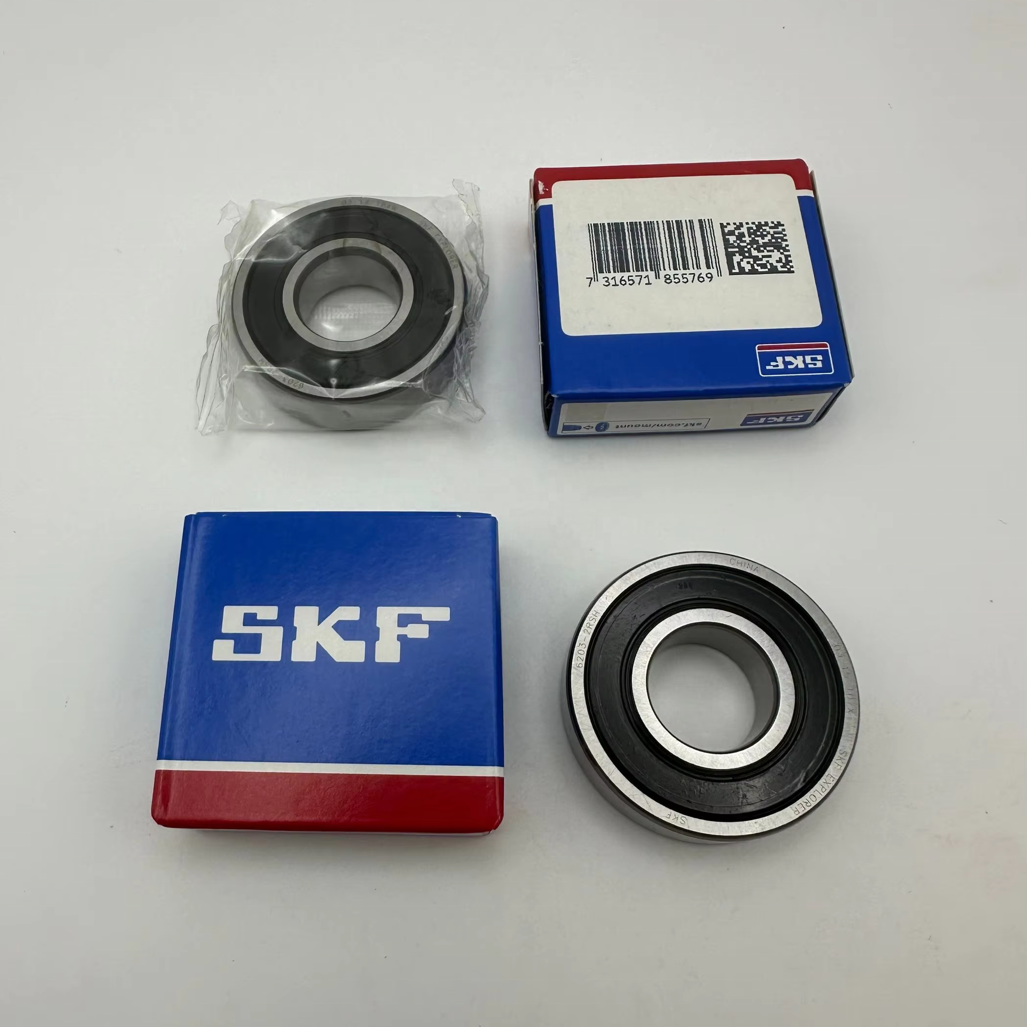 High speed Original SKF Ball Bearing 6203 Single double Row Deep Groove Ball Bearing 6203 2RS ZZ Chrome steel skateboard bearing