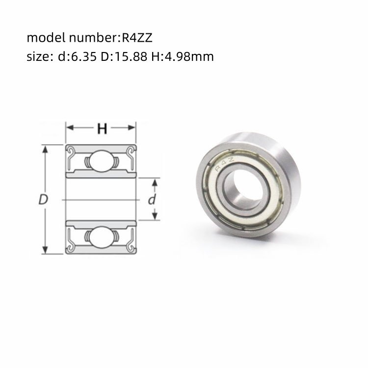 6.35*15.875*4.978mm R4Z R4 2Z R4ZZ inch deep groove ball bearing R4ZZ inch bearing