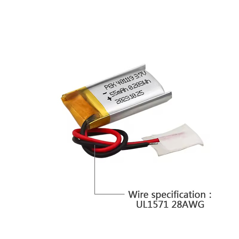 PEEIK 401119 55mAh 3.7V Safety-certified Batteries Safety Protection Hearing Aid USB Flash Drive Mobile Payment Device