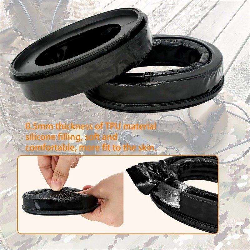 Ts Tac-Sky Tactical Silicone Earcups Replaceable Gel Ear Cushions For Msa Sordin Tci Liberator Ii Tactical Headphones