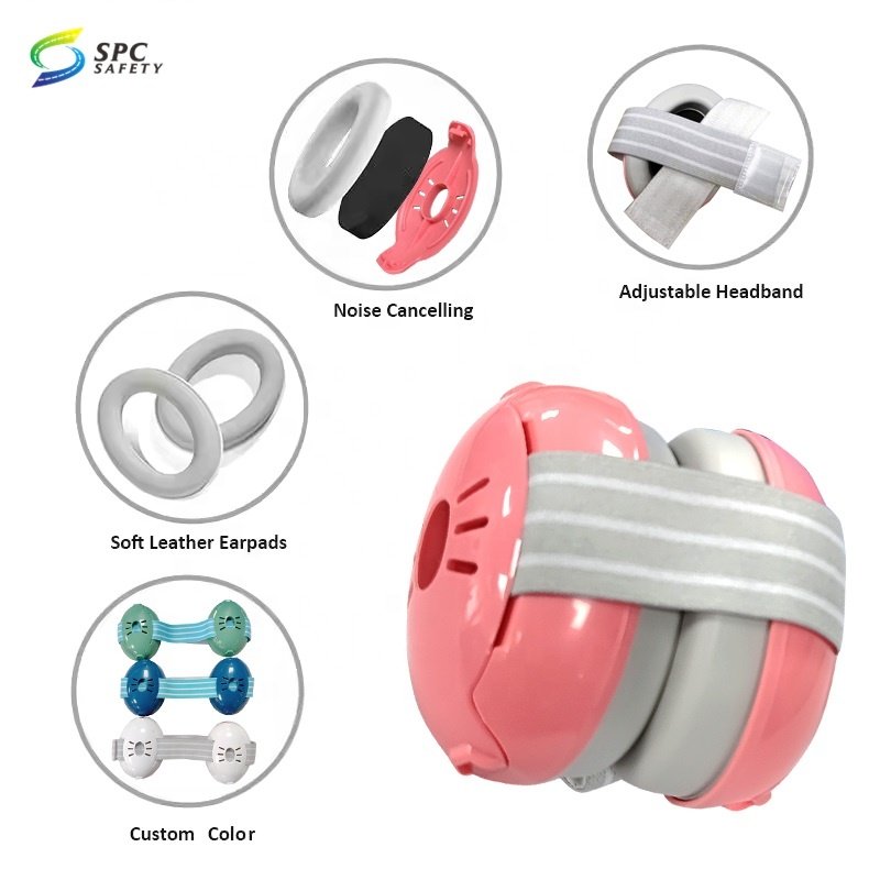 New design cute ear protection noise cancelling soundproof sleeping ear headband Infant baby ear muffs with carrying bags