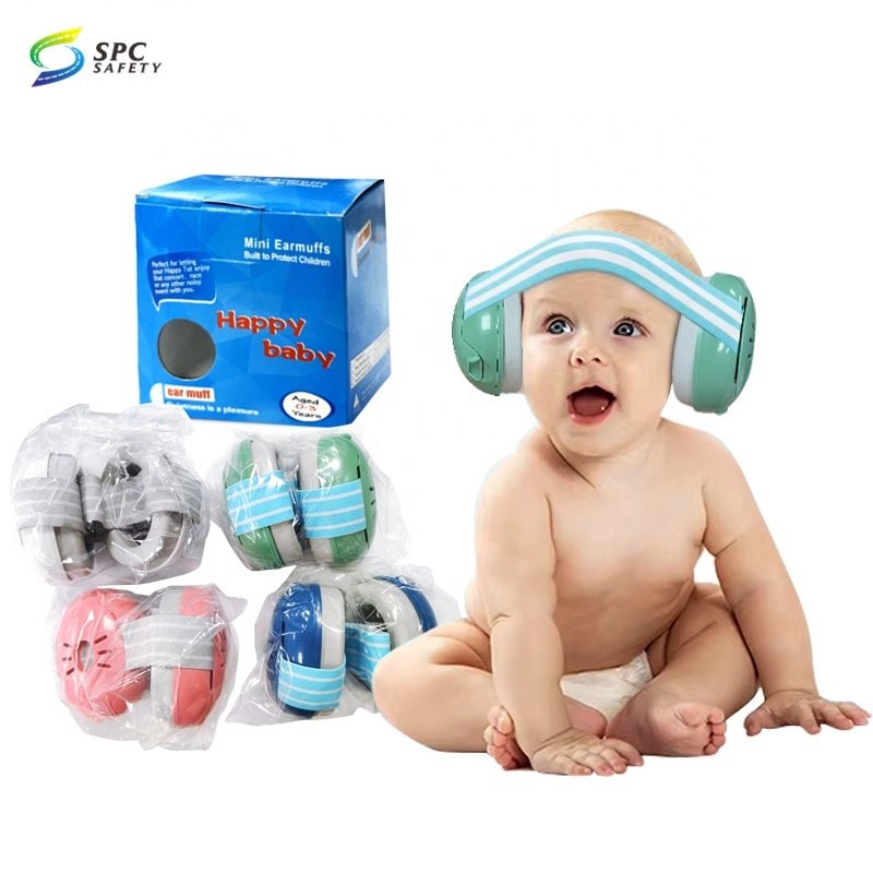 New design cute ear protection noise cancelling soundproof sleeping ear headband Infant baby ear muffs with carrying bags