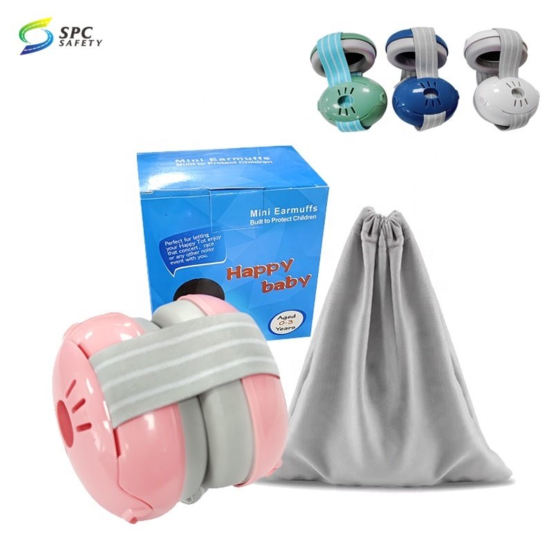 New design cute ear protection noise cancelling soundproof sleeping ear headband Infant baby ear muffs with carrying bags
