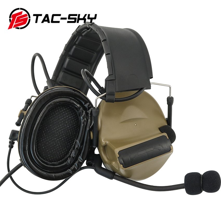 Ts Tac-Sky Comtac Ii Shooting Hearing Protection Tactical Headset & Helmet Arc Rail Adapter& U94 Ptttactical Accessories