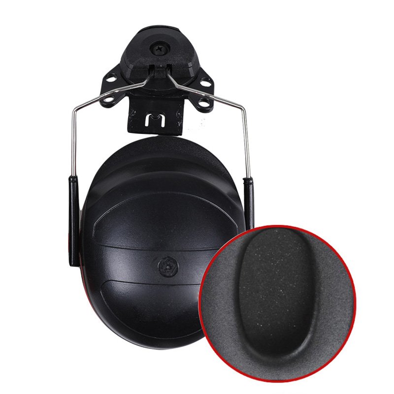 Helmet Type Earmuffs Construction Site Factory Anti-Noise Clamp-Cap Type Acoustic Earmuffs