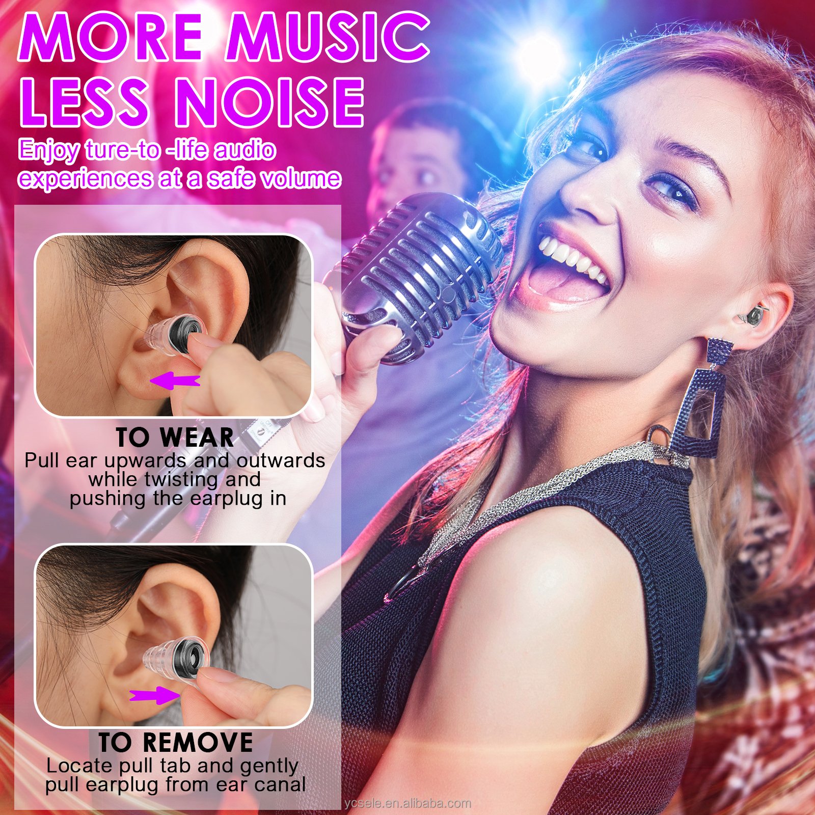 Custom Disco concert Airport bus silicone noise filter earplug noise protection earplug 24db for Shooting Music Swimming