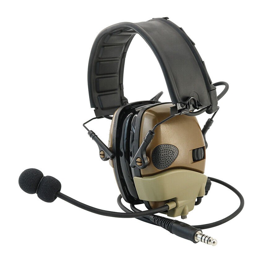 TS TAC-SKY Tactical Electronic Shooting Ear Muffs with Microphone Kit Compatible with Baofeng Walkie Talkies