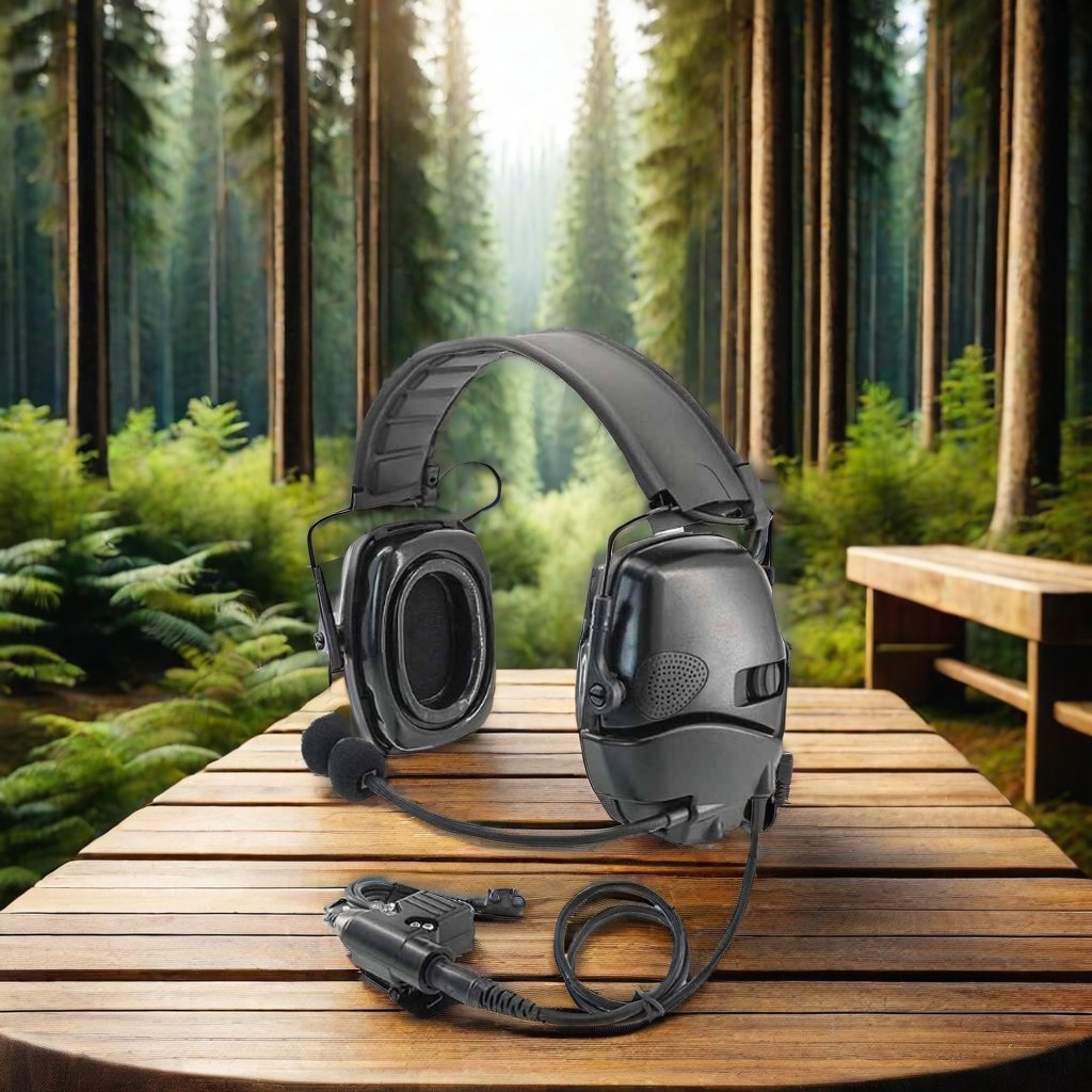 TS TAC-SKY Tactical Electronic Shooting Ear Muffs with Microphone Kit Compatible with Baofeng Walkie Talkies