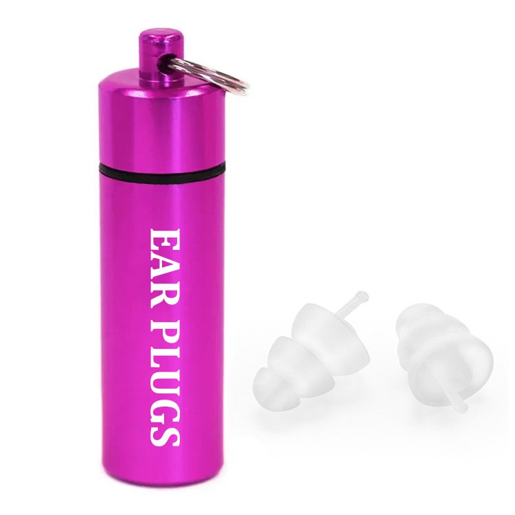 Reusable Ear Plugs Silicone Earplugs with Aluminum Carry Case Earplugs Noise Reduction