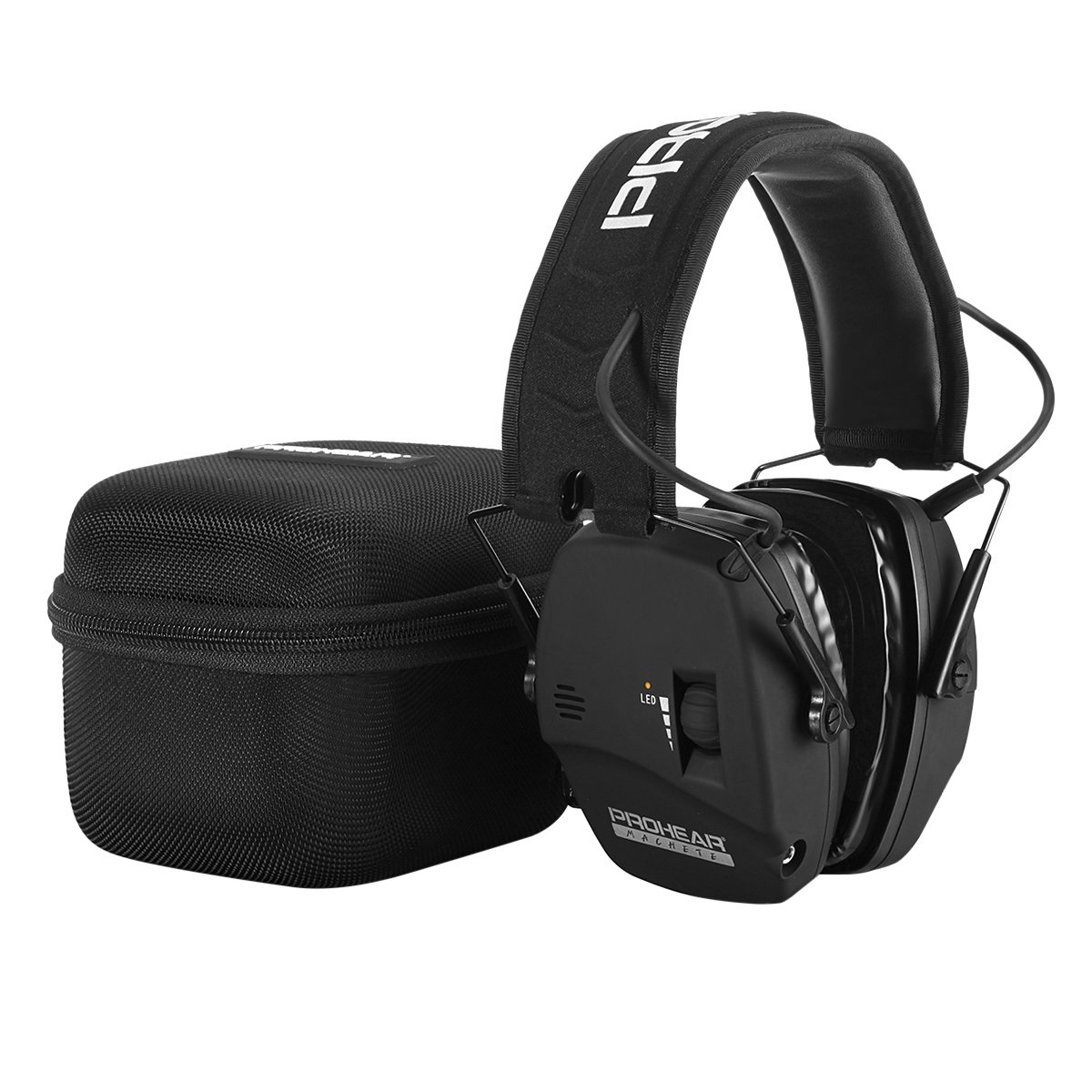Electronic Sound Amplification and Suppression Shooting Hearing Protection Muff with Protective Case