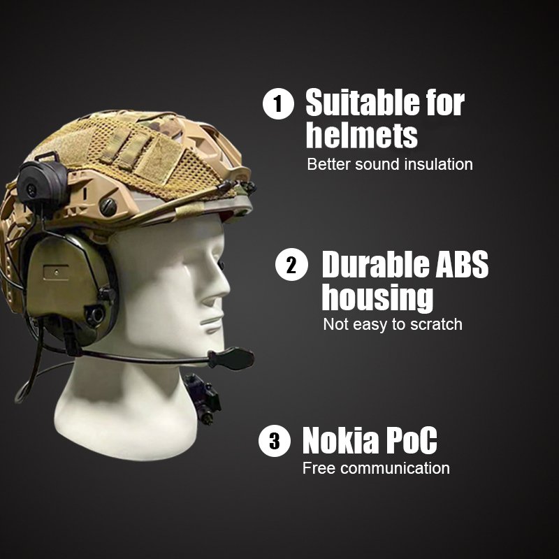 Tactical Electronic Hearing Protector Noise-Cancelling Helmet Earmuffs for Shooting Tactical Ear Protection