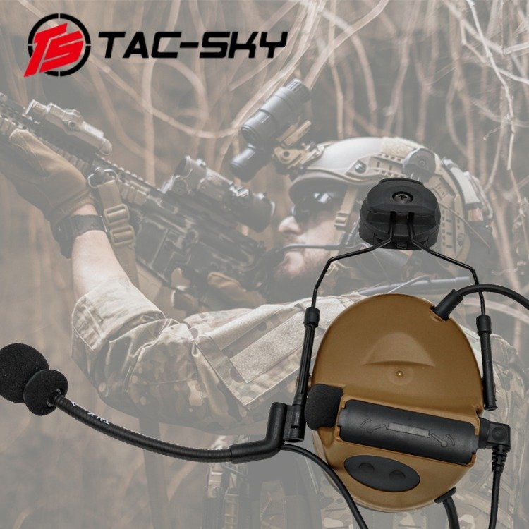 TS TAC-SKY COMTAC II Tactical Helmet ARC Rail Adapter Bracket C2 Headset for Tactical Airsoft Hunting Hearing Protection