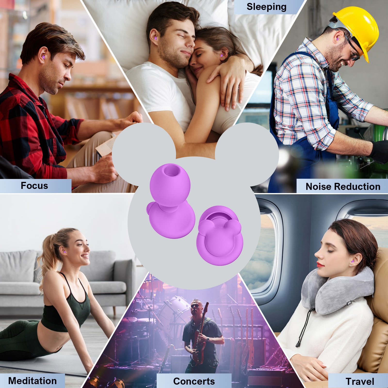 cartoon style Hearing Protection Professional Noise Reduction Soundproof Ear Plug Sleep earplugs