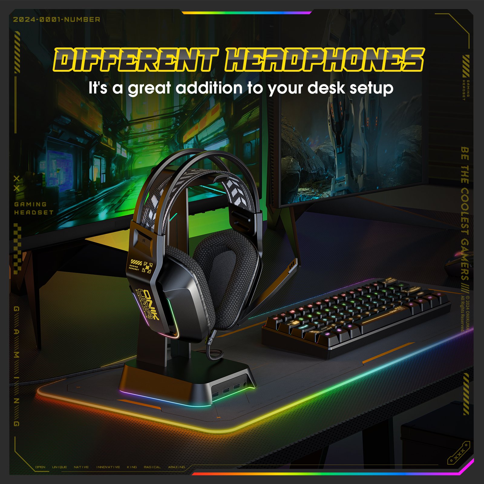 ONIKUMA X13 Computer Wired Gaming Headset Headphones RGB USB Gaming Headsets For PC Headset With Microphone