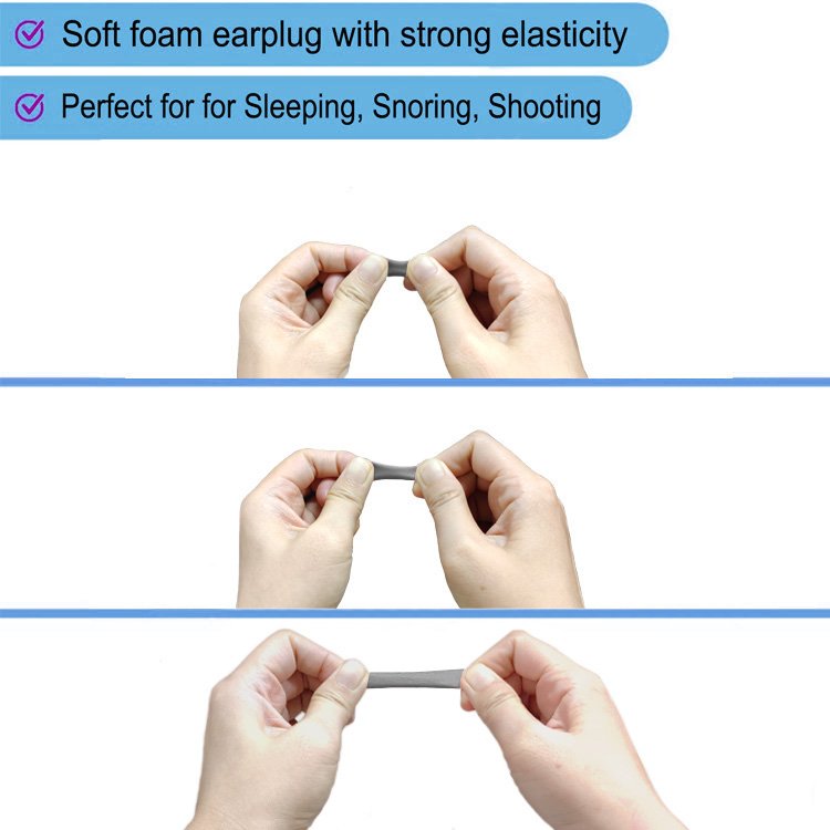 High Quality Disposable Ear Plugs in Box Pu Foam Earplugs Noise Reduction Pocket Hearing