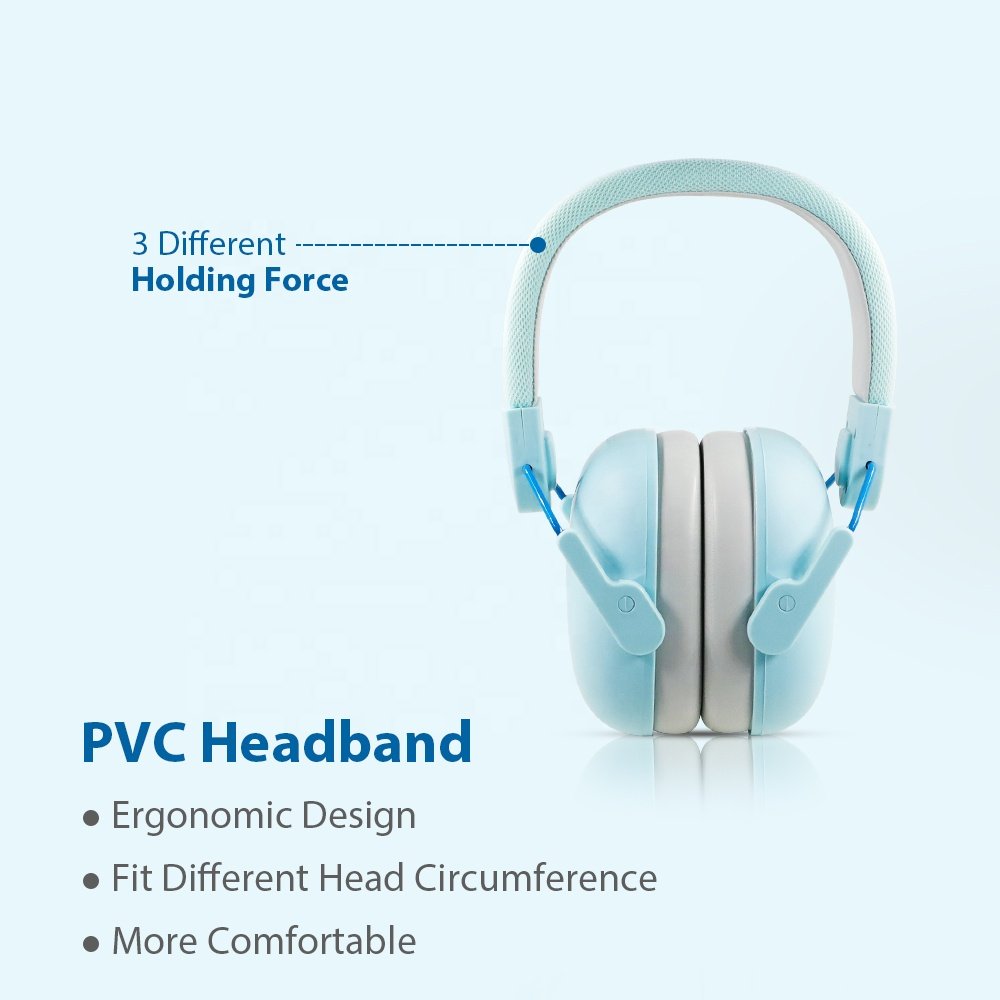 Breathable Mesh Fabric Design Anti-dirt PVC Headband Kids Hearing Protection Children Earmuffs For Over 4 years old