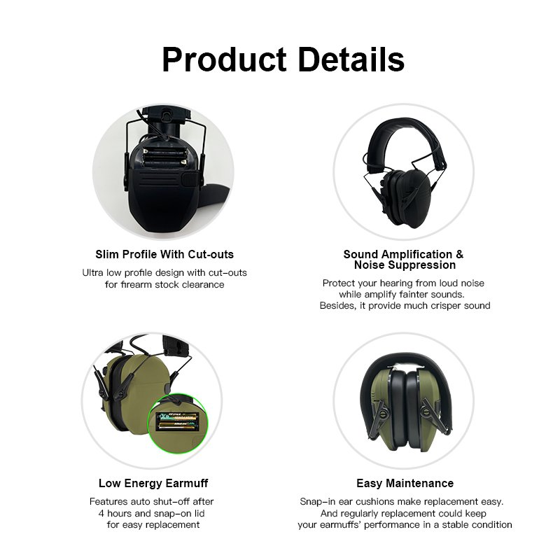Electronic Noise Cancelling Bluetooth Electric Ear muffs Hunting Shooting Protection Earmuff