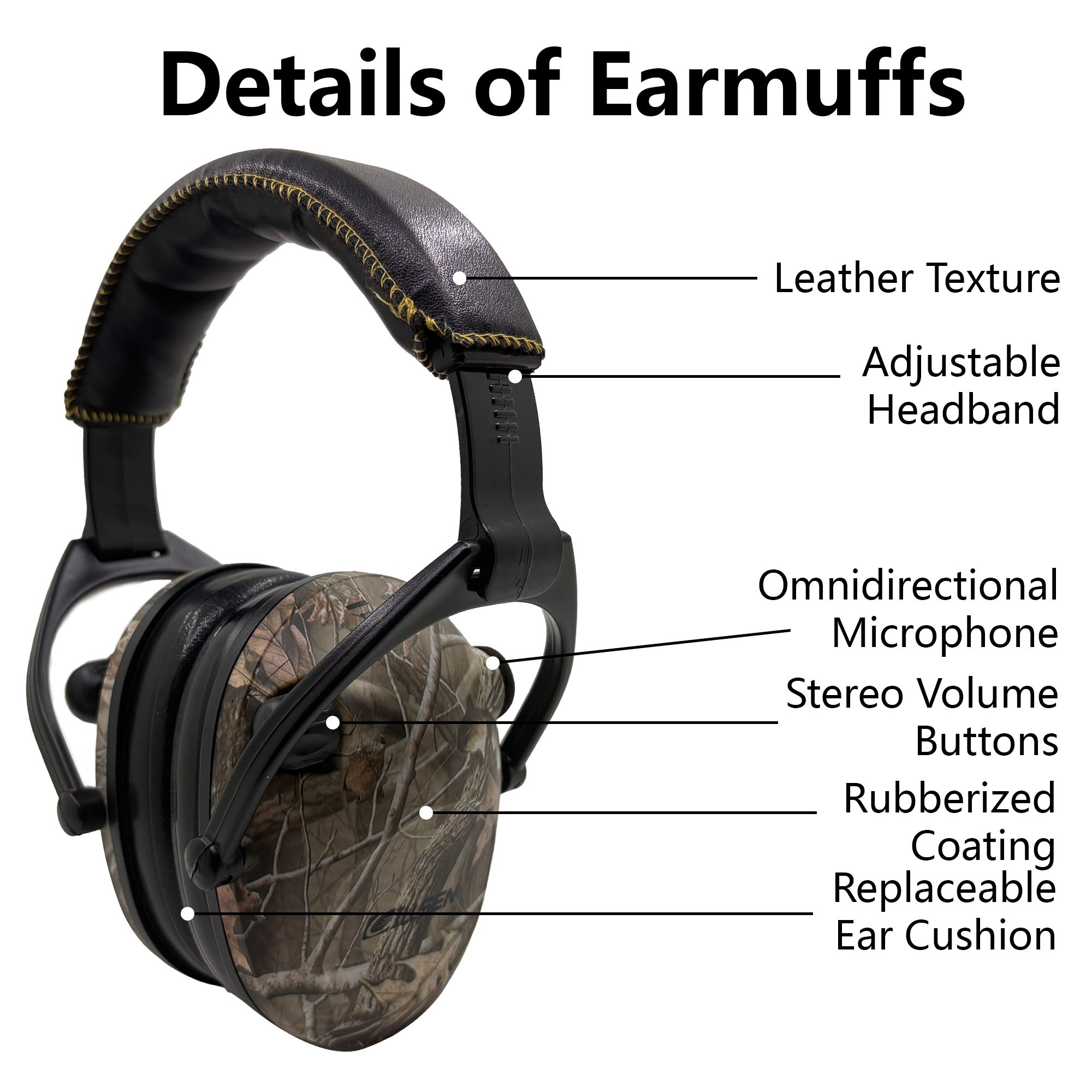 OEM GS112P2CA-A Best Selling Sleep Shooting Protection Ear muffs Hearing Protection Noise Cancelling Electronic Earmuff