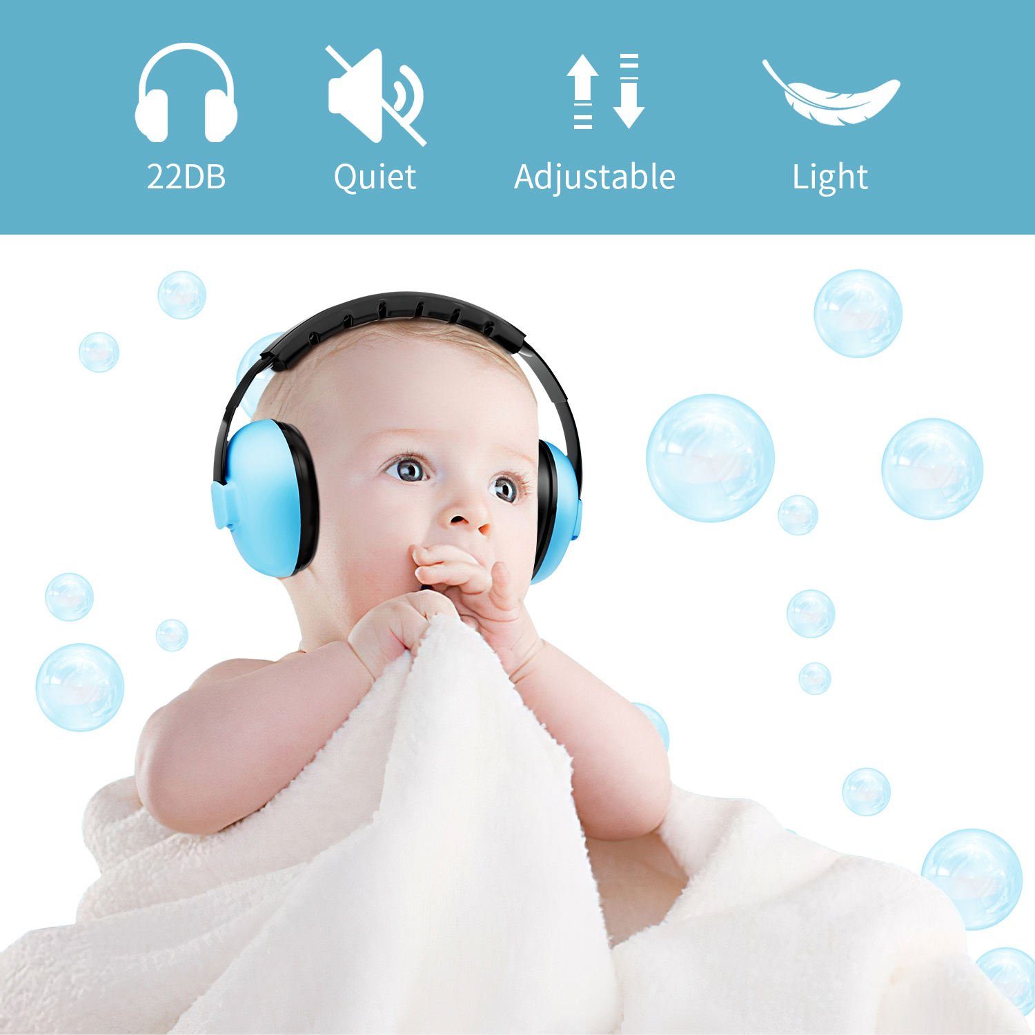 OEM GS630 Kids Ear Defender Manufacturer Hearing Protection Soundproof Baby Earmuffs Noise Cancelling Sleep Ear Muffs