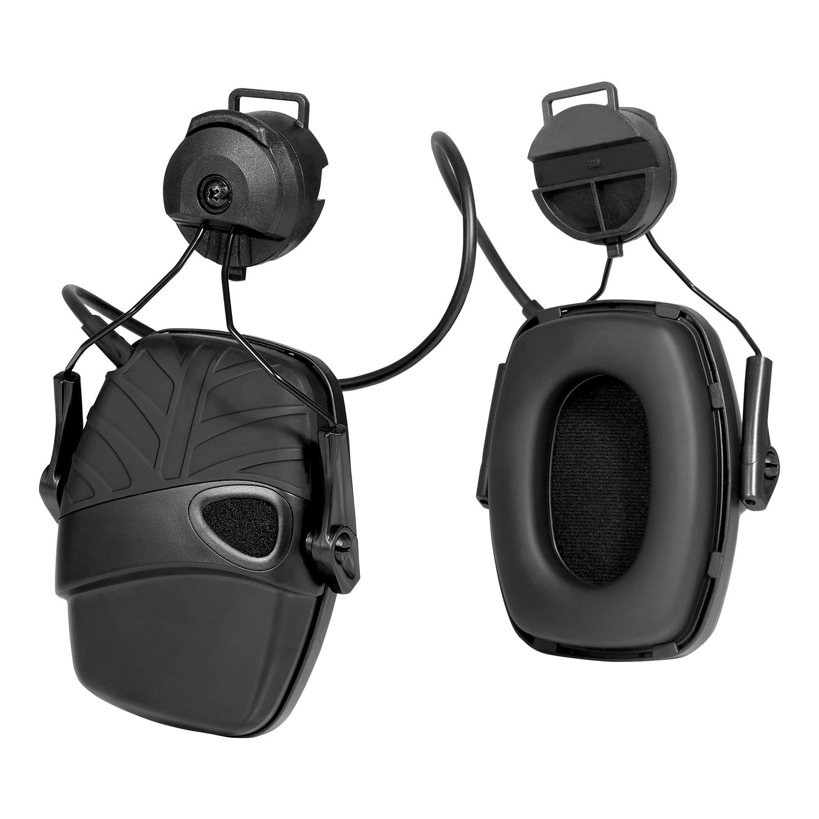 Folding Storage Two Pick up Mics Hearing Protection Tactical Noise Reduction Earmuffs Shooting Headphones