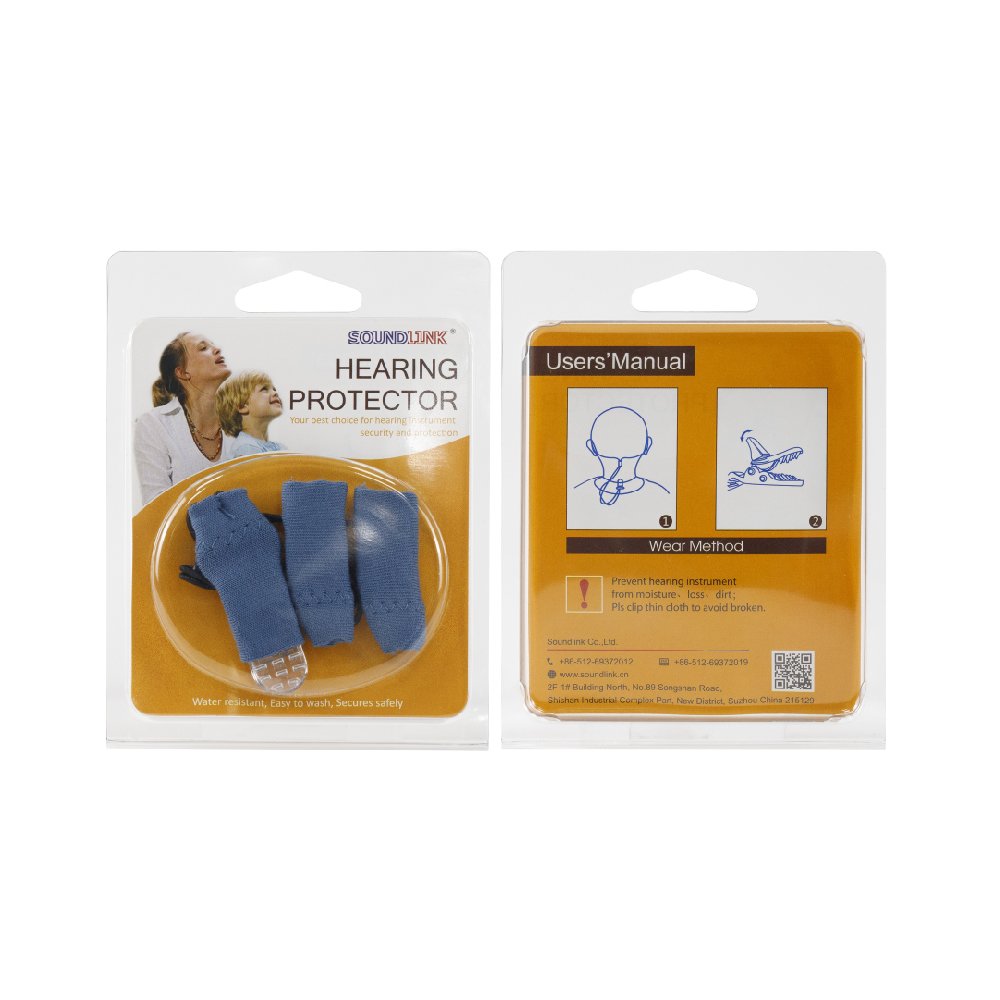 BTE Protector Hearing Aids Clip with Cotton Sleeve Cover Protection Clip Anti Lost Rope for Holding Hearing Aid