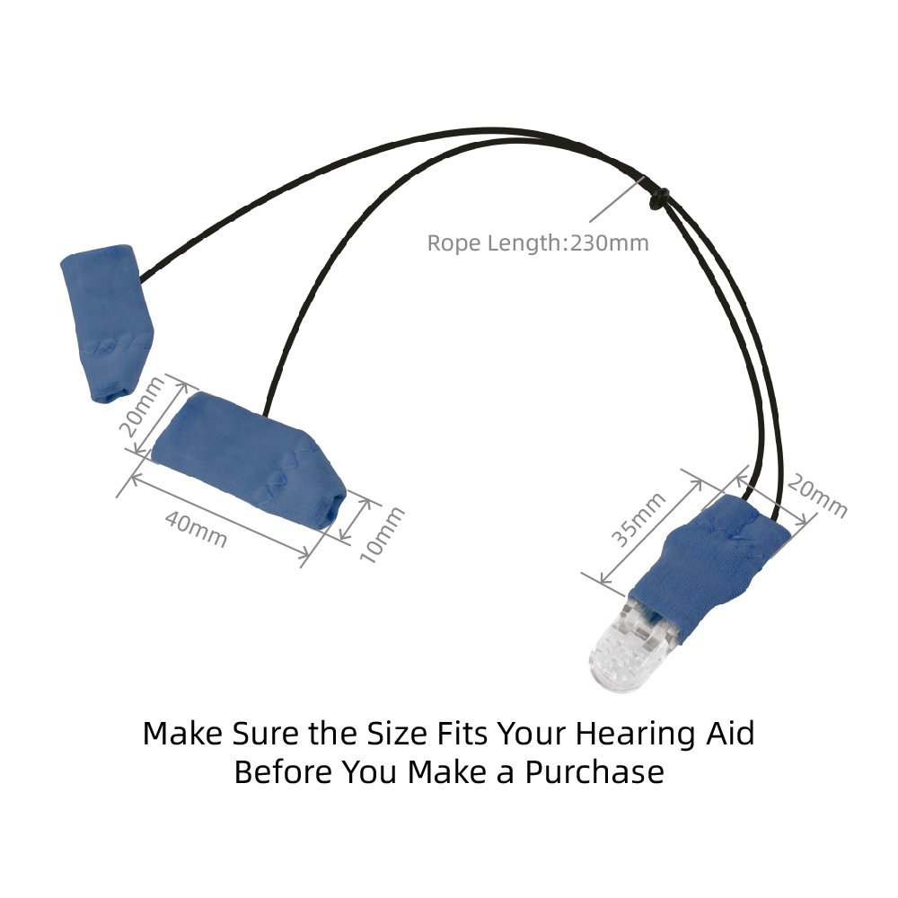 BTE Protector Hearing Aids Clip with Cotton Sleeve Cover Protection Clip Anti Lost Rope for Holding Hearing Aid