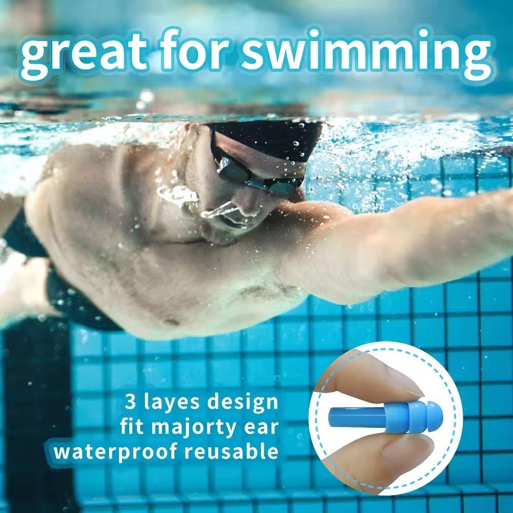Noise Reduction Custom Non-toxic Comfortable Safety Soft Earplugs Pure Silicone Earplugs