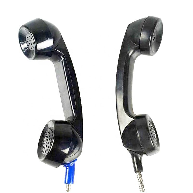 Black ABS corded telephones handset outdoor dust-proof payphone handset