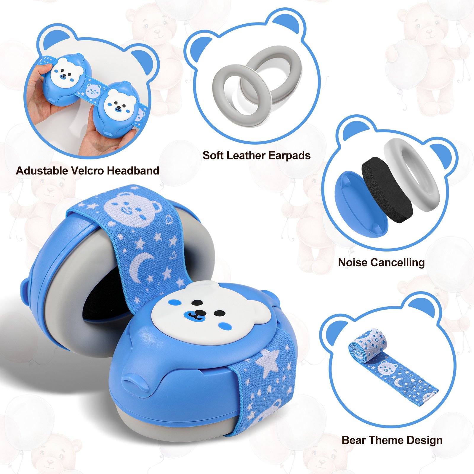 Baby ear muffs noise protection 25dB noise canceling headphones ear defenders baby products safety earmuffs