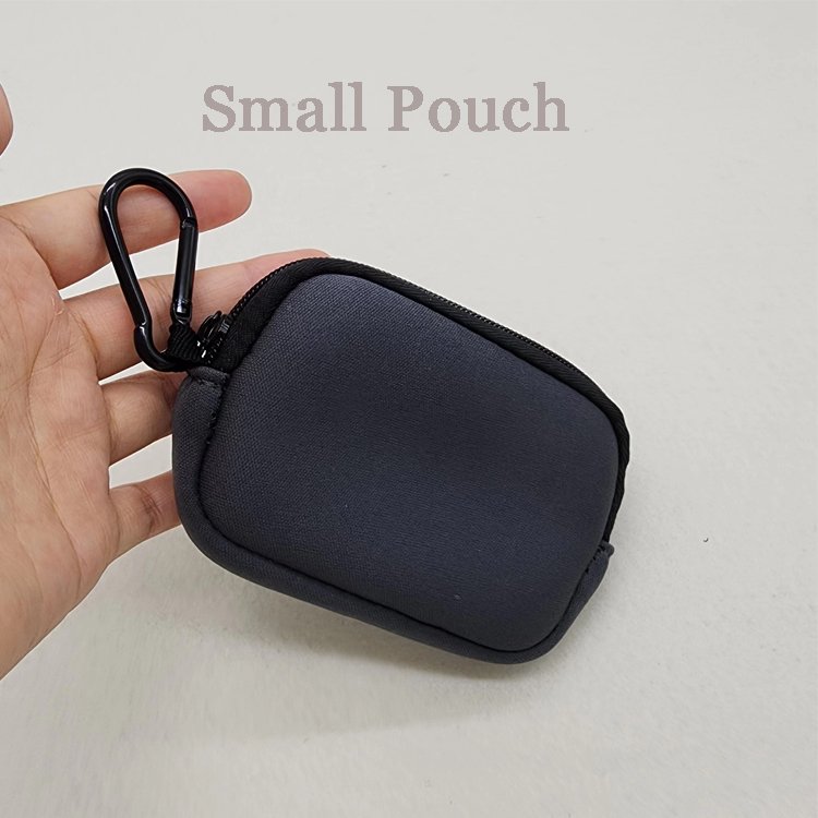 Factory customized small portable fabric zipper pouch for Earphone,hearing protection carrying cloth zipper storage small bag