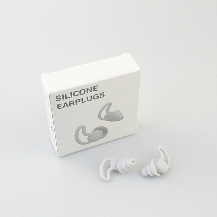 shark fin-style multi-color 4 level noise reduction silicon earplugs