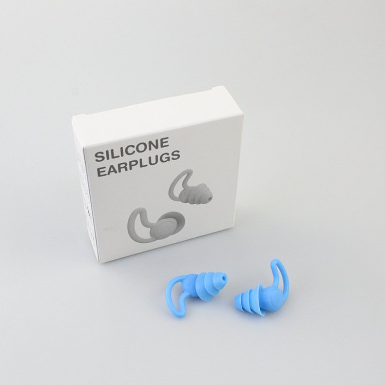 shark fin-style multi-color 4 level noise reduction silicon earplugs