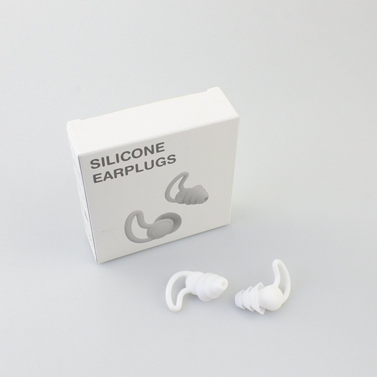 shark fin-style multi-color 4 level noise reduction silicon earplugs